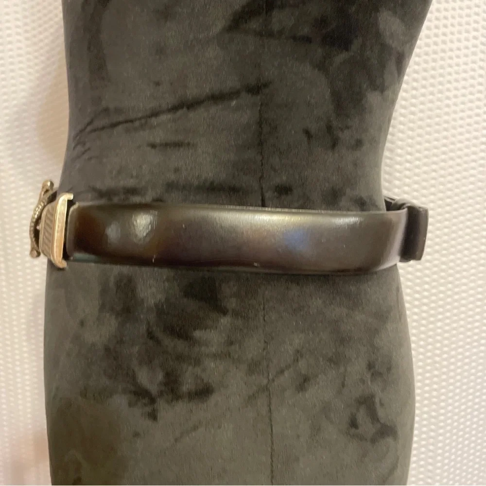 Cipriani 1” Black Leather Adjustable Belt Size S/M
